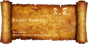 Kajdi Romola névjegykártya